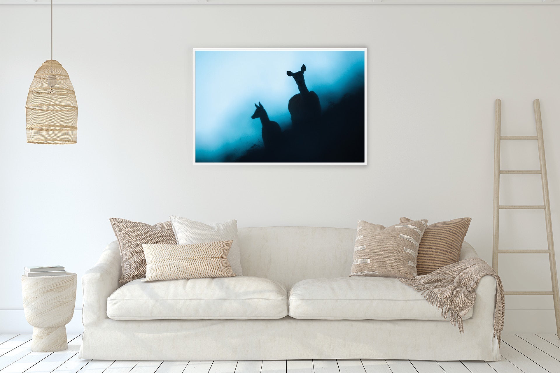 Red Deer Hind & Fawn wall print