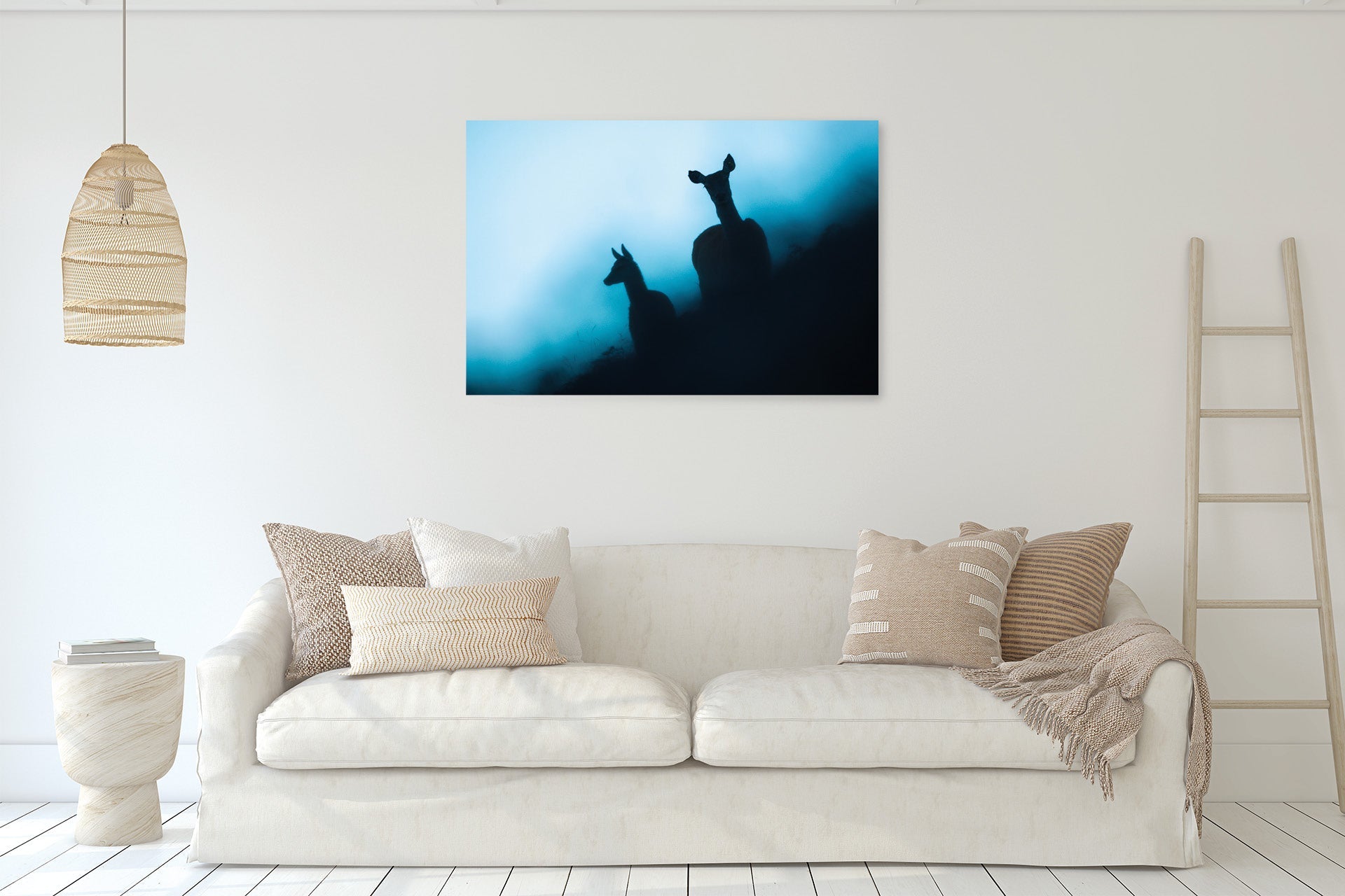 Red Deer Hind & Fawn wall print