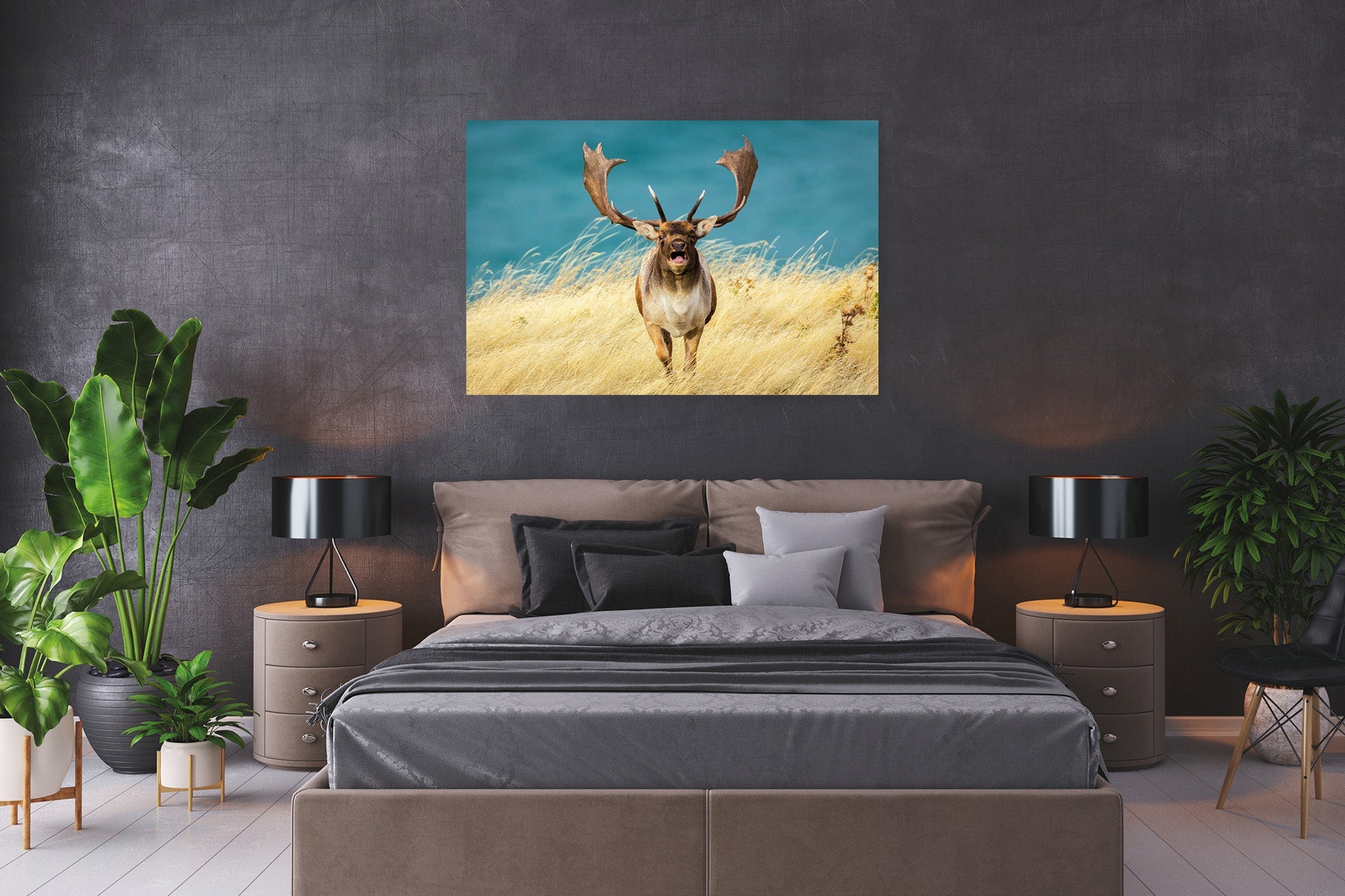 croaking fallow buck wall print