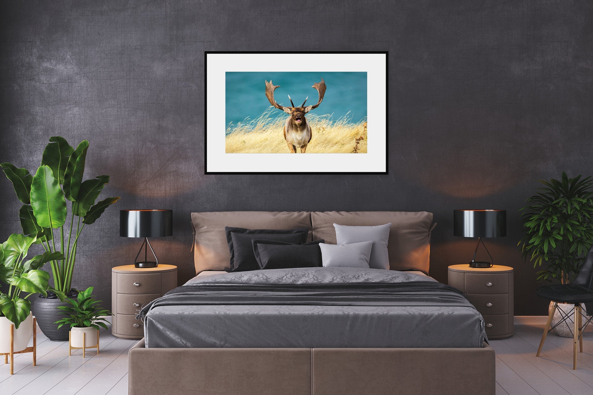 croaking fallow buck wall print