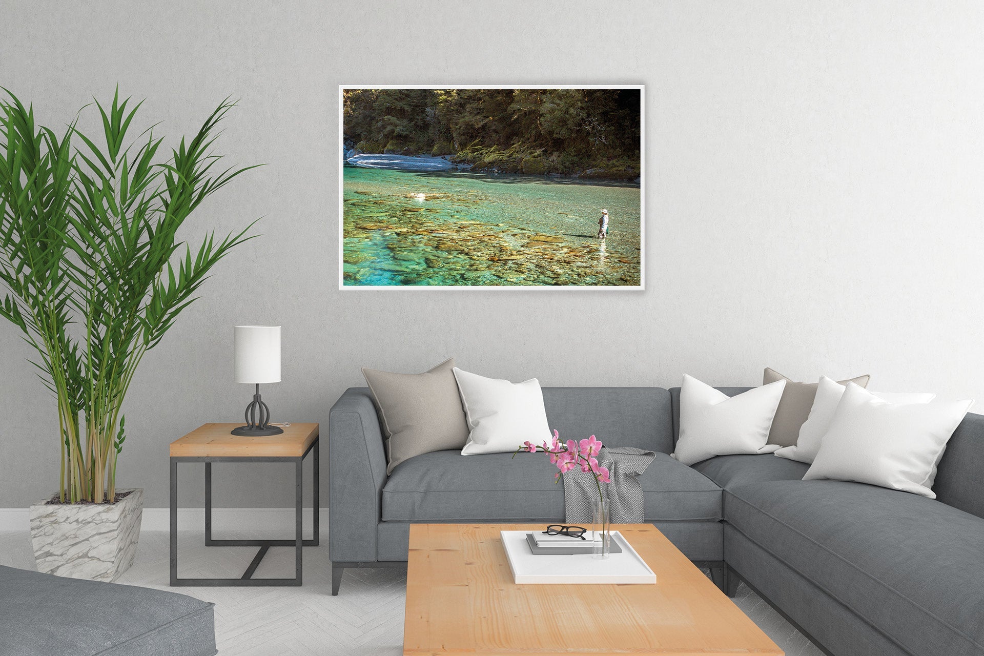 New Zealand Fly Fishing River wall print