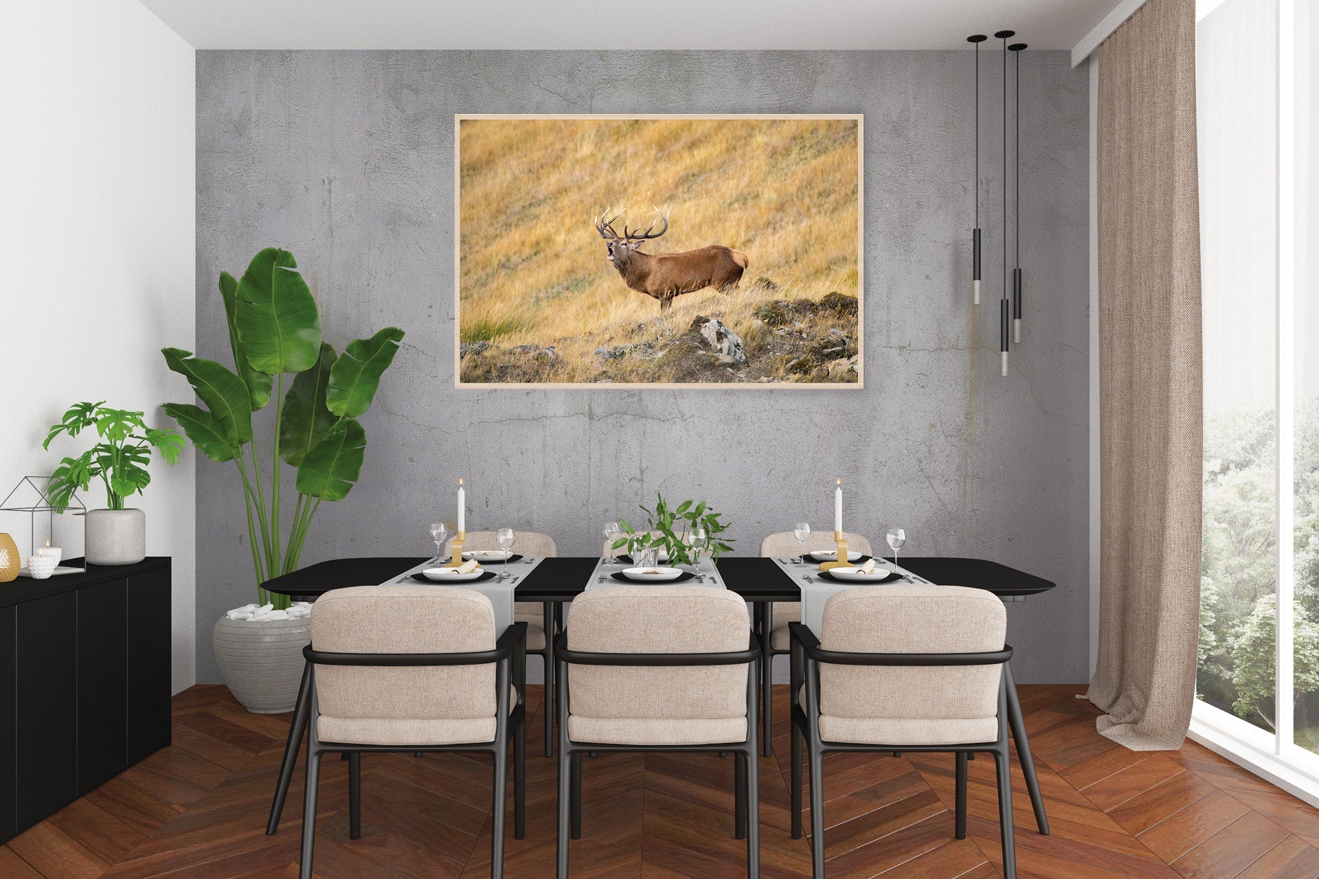 Red Stag wall print
