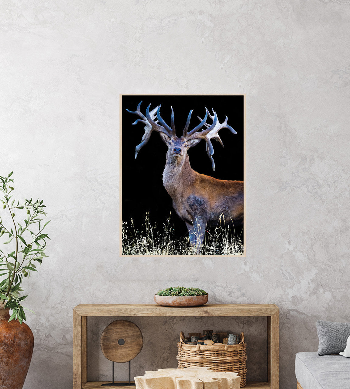 Red Stag photo wall print 